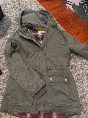 Aeropostale Olive Green Hooded Utility Jacket